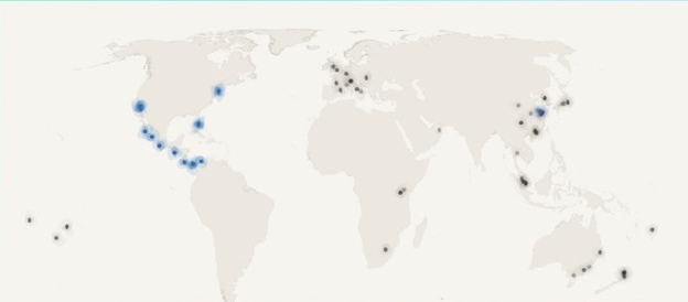 2026足迹地图,蓝色代表接下来要去的地方,深浅代表停留夜数